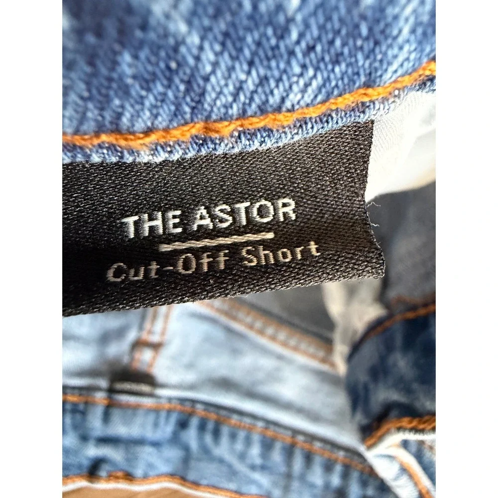 BLANKNYC The Astor Cut-Off Denim Shorts Sun Rainbow Embroidery Blue Size 28